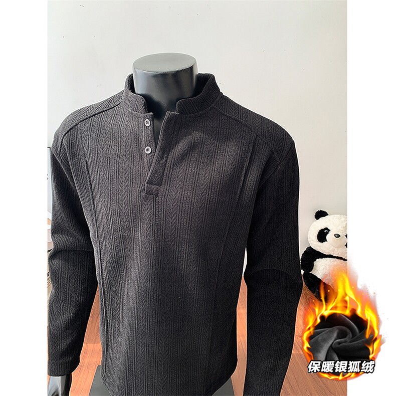 翻领高克重复合银狐绒加绒500克卫衣外套W983/特P35黑色,女装短外套,电商A094