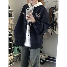 春秋加绒复古宽松棒球外套春秋薄款休闲百搭学院风潮炸街JC136，男装夹克，星座1116A（原606A-3）