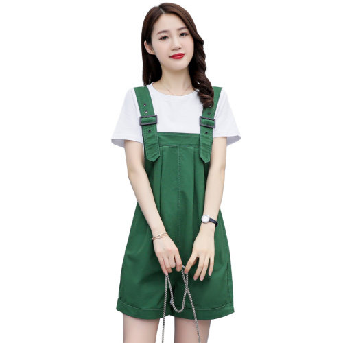 2022年夏季新款T恤背带裤简约两件套女装，女装套装/套裙，微微衣阁