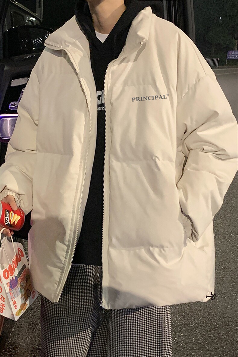港风夜景冬款字母印花休闲立领棉服外套A247-MY2024特批65控98,男装棉衣,电商A247