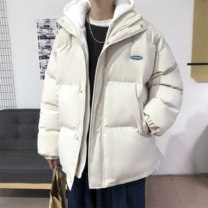 港风ins撞色拼接拼料厚款保暖连帽情侣棉服 A071-Y280-P120图片