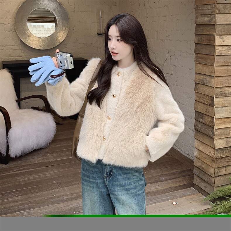 现货2025新款仿皮草外套气质毛绒女外套2C212-G12-P175-K258,女装短外套,2C212