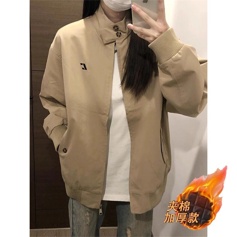 美式复古夹克外套新款宽松立领男女款上衣潮M800-P66图片