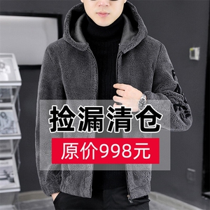 男装夹克JY8302主推羊羔毛连帽款厚外套