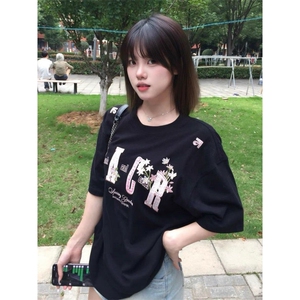 H0969-P35推荐刺绣休闲宽松短袖t恤男女同款图片