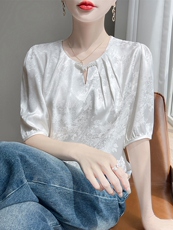 短袖t恤女夏季v领宽松简约百搭打底女上衣，女装针织衫/毛衣，绒宛羊绒