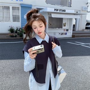 松弛感卫衣套装裙女2025春季新款韩版学院风减龄衬衫半身裙三件套图片