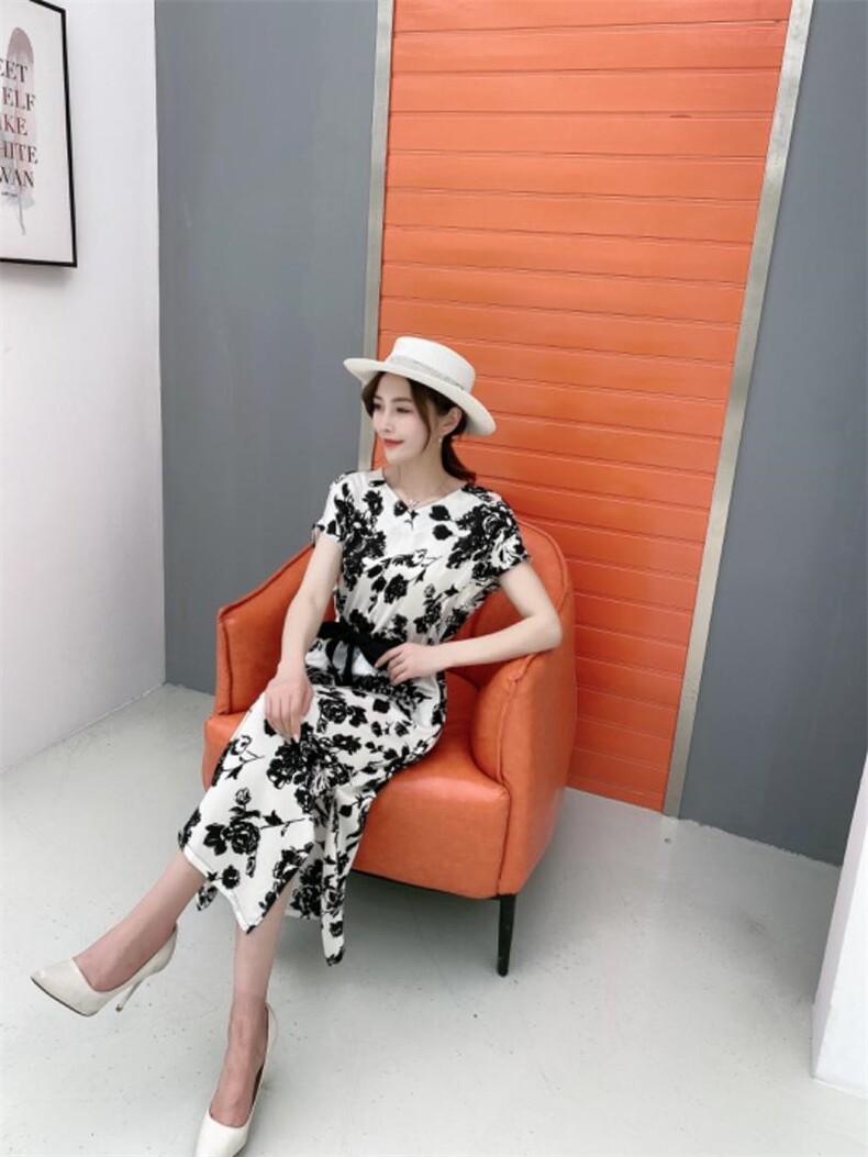 【现货】夏季新款碎花气质香云纱连衣裙，女装连衣裙，名怡