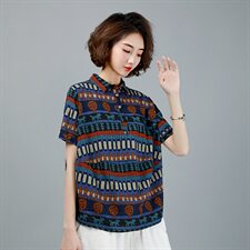 简约时尚潮流短袖衬衫2021年夏季个性气质优雅休闲，女装衬衫，叶笙衣