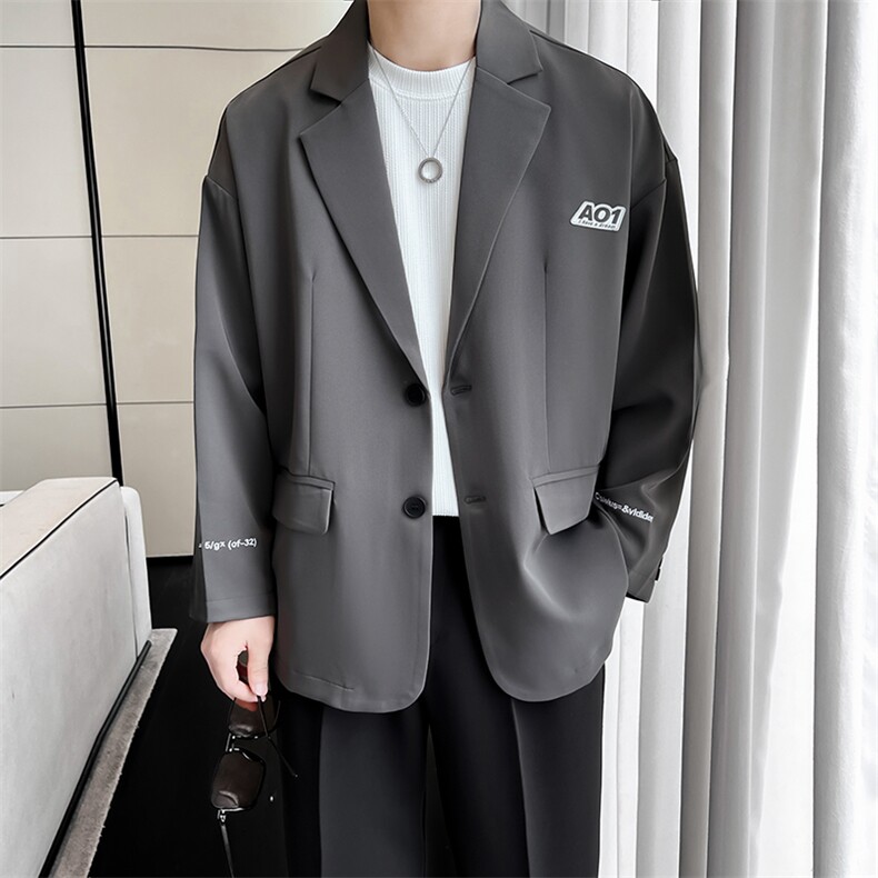 23/秋轻熟风西装外套男士韩版宽松潮流西服上衣A210-XZ01-P95,男装西服,电商A210