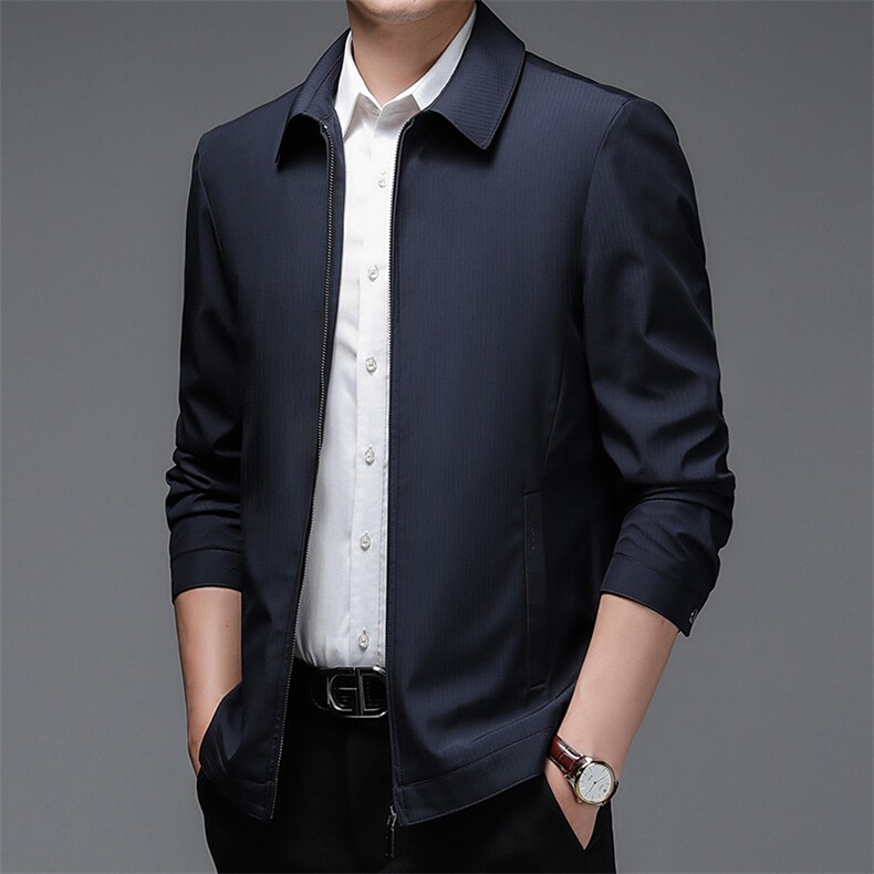 BJY08158男士2023年秋季新款长袖休闲爸爸装翻领夹克外套P109,男装夹克,电商B360