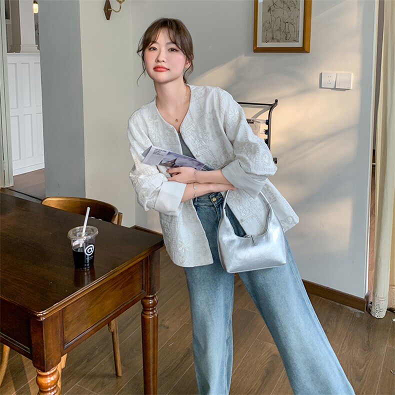 新款主推刺绣风外套2508-P150-K218,女装短外套,2C129