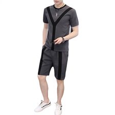 主推夏季短袖T恤潮牌休闲青少年韩版帅气套装男T708-p50，男装套装，星座1206（原A206）