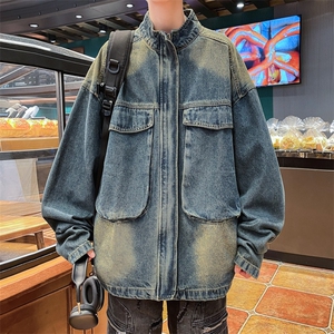 美式百搭渐变牛仔夹克男女小众设计感复古水洗潮流外套-NT5513图片
