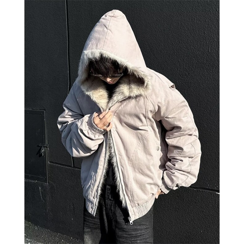 2024冬季座山雕毛领连帽棉服外套M6153P122,男装棉衣,星座1116-2