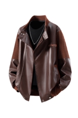 立体白底肩膀民族风大码M-5XL情侣皮衣夹克外套男JK8756P110控149，男装民族服装，星座227-7