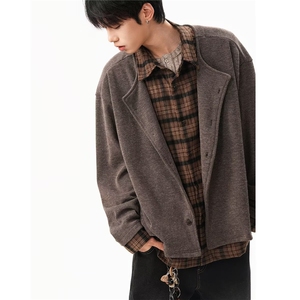 1506-1/MW021/P69冬新款开衫毛衣美式复古休闲慵懒风V领针织衫图片