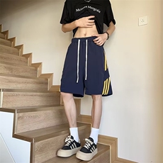 夏季新款美式短裤男潮牌设计感宽松大码运动休闲五分裤子特P25，男装牛仔裤，四季星座505