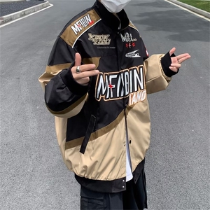 棒球服外套男春秋季美式街头赛车服ins潮牌高街痞帅J411-P75图片