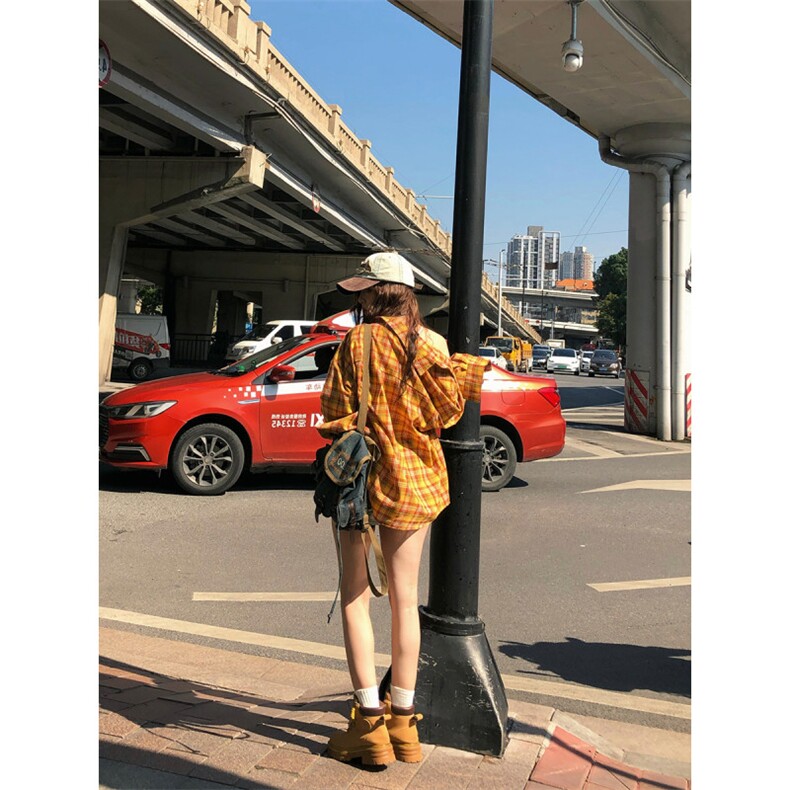 TC795-P45初秋穿搭气质格子长袖衬衫外套女夏季法式防晒衬衣上衣,男装防晒衣,星座617A-2