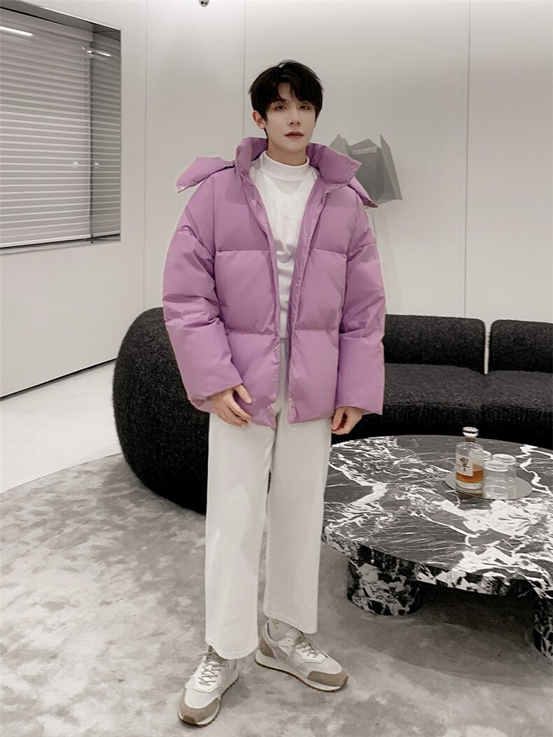 冬季潮牌羽绒男款服短款加厚青年宽松面包服韩版帅气保暖情侣外套,男装羽绒服,钱塘6003（原4033）