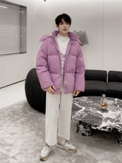 冬季潮牌羽绒男款服短款加厚青年宽松面包服韩版帅气保暖情侣外套，男装羽绒服，钱塘6003（原4033）
