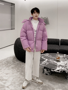 冬季潮牌羽绒男款服短款加厚青年宽松面包服韩版帅气保暖情侣外套图片
