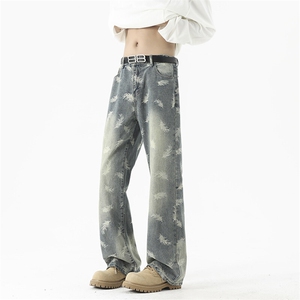 B221 美式ins高街暗黑宽松直筒提花牛仔裤LK24397-特P52控88图片 B221 美式ins高街暗黑宽松直筒提花牛仔裤LK24397-特P52控88图片