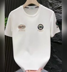 ins潮牌欧洲站圆领字母印花短袖t恤男生白色宽松半袖上衣打底体恤图片