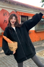 2C085-Q027P125控188加厚宽松长款连帽卫衣，女装卫衣/绒衫，2C085