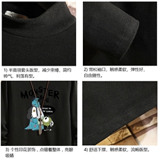 BT40074-P30加绒款-P40半高领长袖t恤男大码内搭打底衫男砖墙，男装T恤，电商A040A