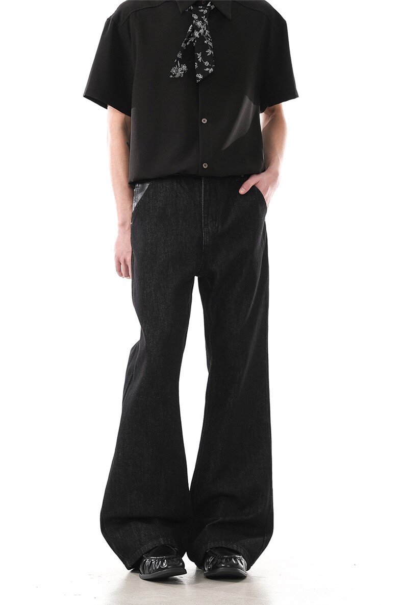 903-NB293-P78S-XXL【白色黑色】黑白刺绣线原牛微辣牛仔裤男3,男装牛仔裤,星座903