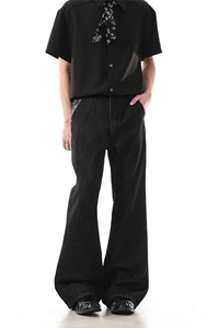 903-NB293 -P78 S-XXL【白色 黑色】黑白刺绣线原牛微辣牛仔裤男3图片