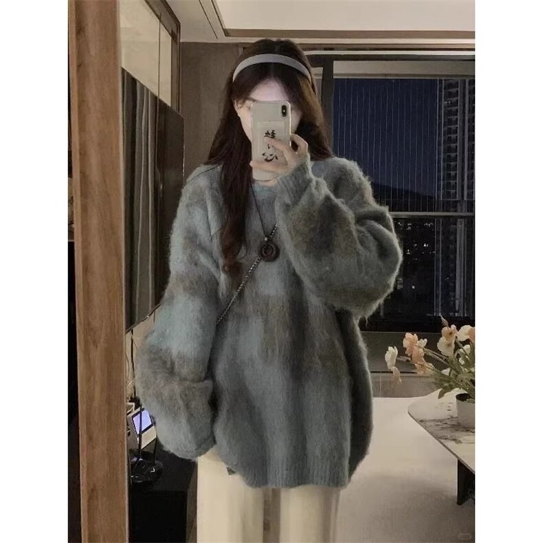 美式复古高街慵懒风拼色毛衣男女高级感套头休闲上衣LMY9171-P45,男装针织衫/毛衣,星座1008