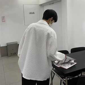高级感炸街衬衫宽松慵懒垂质感薄款酷盐系外套男薄款LC53P35图片