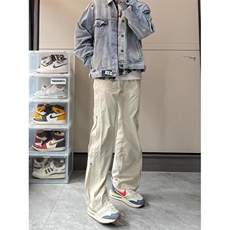 美式工装裤男女夏新款款速干垂感高腰宽松阔腿伞兵裤YK73P42，男装工装外套，星座1013-5