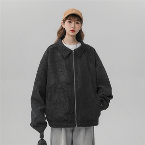 中性风夹克女大码M-5XL夹克男情侣美式百搭外套女JK8742P75控108图片