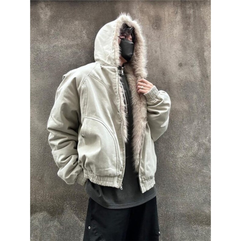 加绒加厚冬款男女连帽棉衣毛领棉衣座山雕棉服外套MY950P98,男装棉衣,星座1013-1