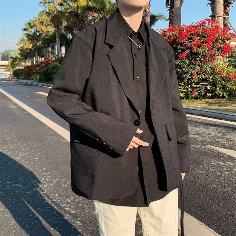 春季西装外套男休闲潮流韩版小西服宽松潮牌痞帅上衣 W6865-P45图片