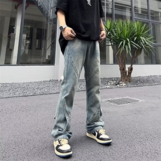 男长裤新款潮流春季中腰时尚潮青春流行水洗拉链牛仔裤N8837P55，男装牛仔裤，星座1116-2