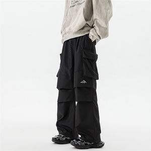 8XL-M刺绣冲锋裤男款大码春秋户外机能登山裤直筒阔腿裤KZ020P50图片