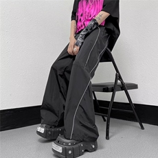 日系工装裤男高街潮牌ins欧美嘻哈运动休闲裤机能风裤子，男装休闲裤，星座716-3