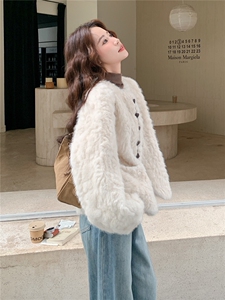 环保皮草皮毛一体外套2b72-8611P175K258图片