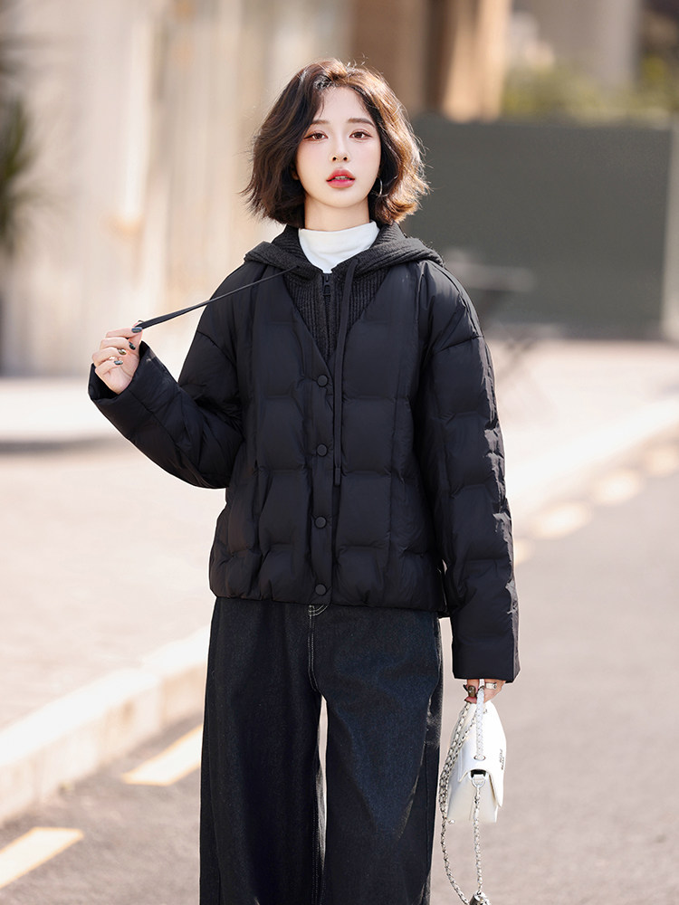 现货现货羽绒服女短款冬季2025新款小个子宽松韩版加厚外套现货！,女装羽绒服,一安秀
