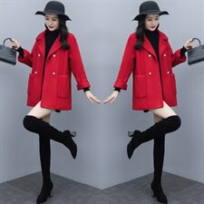 2020年秋冬修身显瘦大毛呢外套女中长款韩版新款，女装毛呢外套，瑶迪依秀