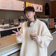 重磅秋冬男女纯色打底针织衫圆领套头半高领毛衣美式复古休闲上衣，男装T恤，电商A486