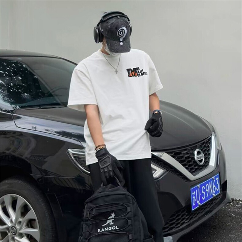 万针全刺绣工艺高品质260克双纱纯棉美式高街短袖T恤特P35,男装T恤,电商A486-1