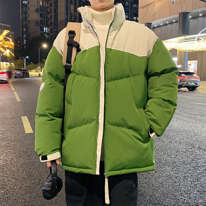 港风潮牌新款拼色立领棉服潮流保暖棉衣M071-P85控118图片