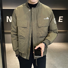 标80白鸭绒男棒球领刺绣工装羽绒服棒球服A329-YR3072-P215，男装羽绒服，电商A329