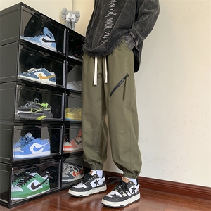 KP821 P55美式潮流休闲裤男港风宽松直筒拖地裤束脚裤卫裤图片